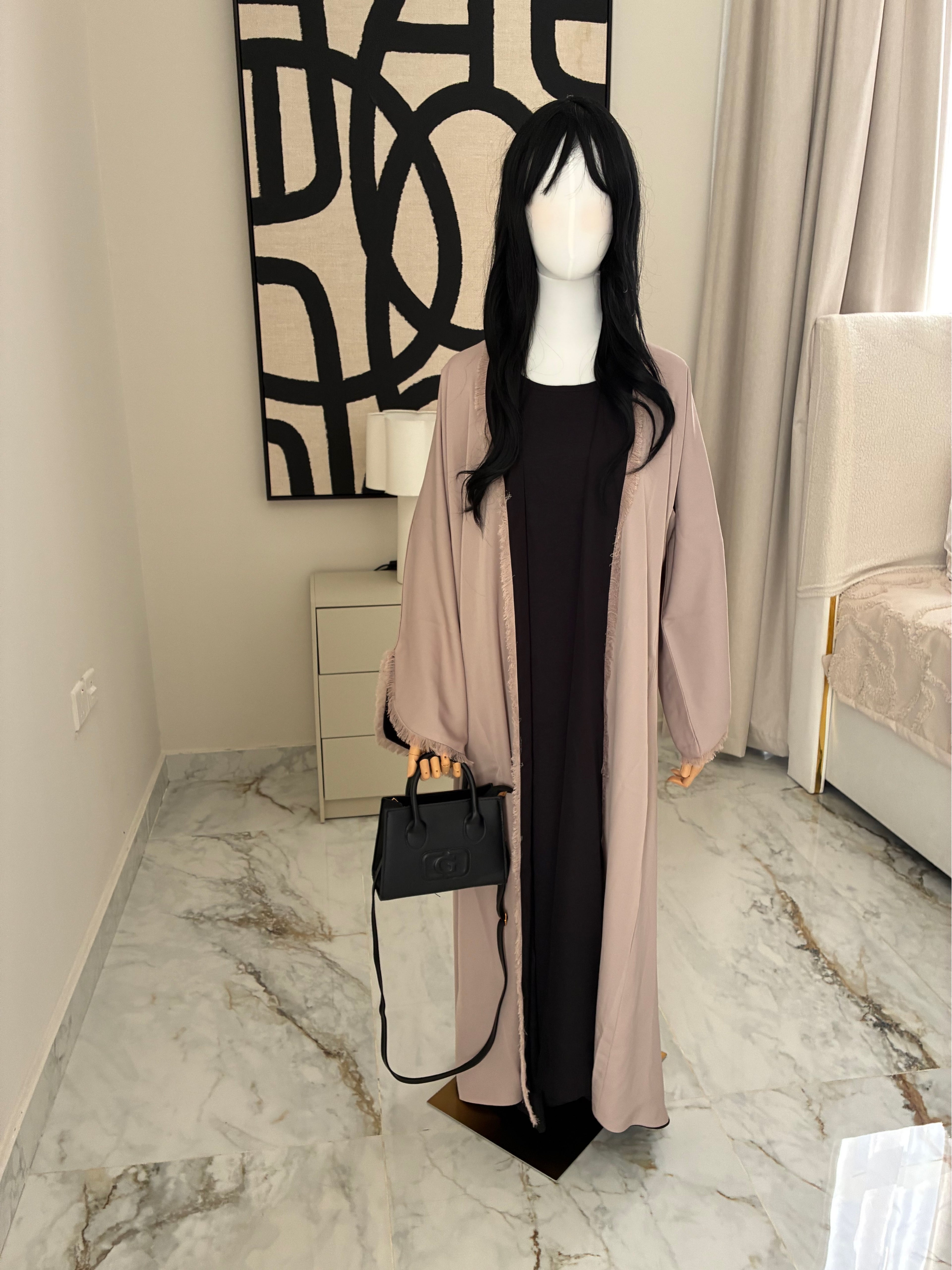 Aniyaah - Kimono réversible Taupe rosé & Noir